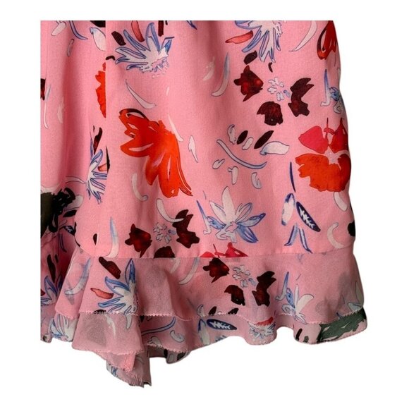 C/MEO Collective Romper Women Small Pink Floral Print V Neck Ruffled Elation‎ - Picture 7 of 12